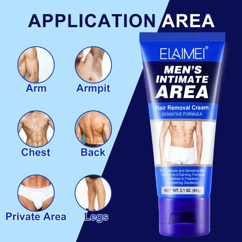 Creme de Depilação Masculino Depilação Indolor Longa Duração Calmante Depilatório