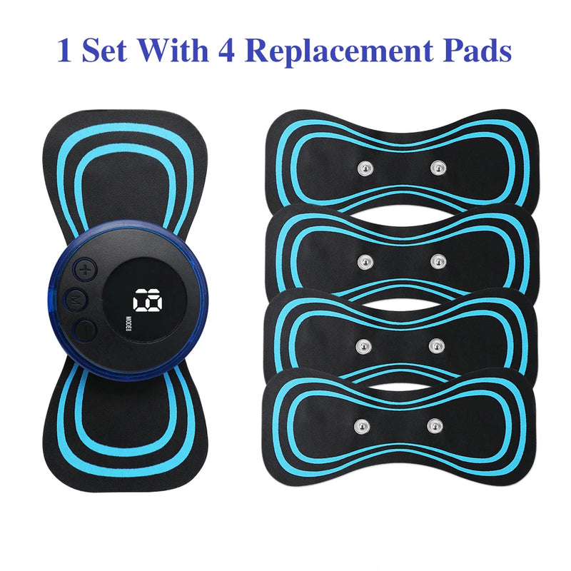 Mini massageador de pescoço EMS portátil Maca de pescoço elétrica para alívio da dor muscular cervical e remendo de massagem de relaxamento de ombro