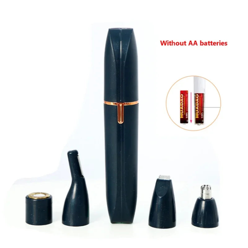 Depilador Elétrico 4 em 1 Lâmina para Remoção de Pêlos Corpo Inteiro Depilador Facial Aparador de Sobrancelhas Nariz Linha do Biquíni Depilador Indolor