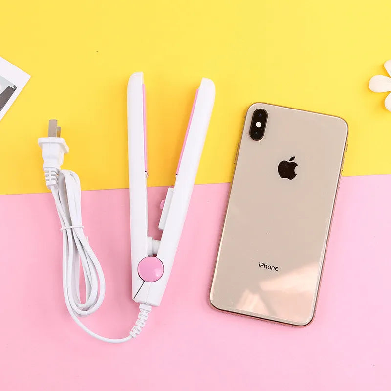 Nova Mini Prancha Alisadora de Cabelo Chapinha Ferro de Cerâmica Modelador de Cachos Para Cabelos Curtos Portátil Curling Dupla Função Cuidados com o Cabelo Para Viagem