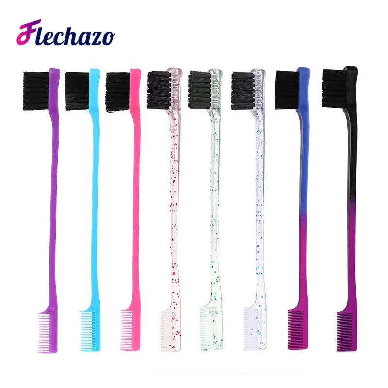Escova Pente para Cabelo 3 em 1 1-10 Unidades Escova de Dupla Face Pente para Baby Hair & Escova para Sobrancelhas Escova de Alisamento Ferramenta para Cabelo