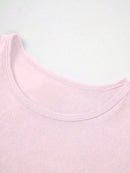 Camisetas Femininas Básicas Decote Redondo Manga Curta Tops Curtos Tops Fofos de Verão Camisetas Slim Fit Y2k Roupas 2024