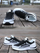 Sapatos masculinos respiráveis de verão 2024 Novos esportes casuais Web Running Student Branco Velho Sapatos da moda de altura aumentada