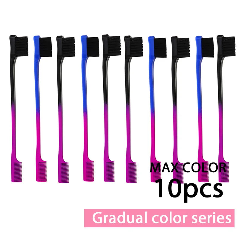 Escova Pente para Cabelo 3 em 1 1-10 Unidades Escova de Dupla Face Pente para Baby Hair & Escova para Sobrancelhas Escova de Alisamento Ferramenta para Cabelo