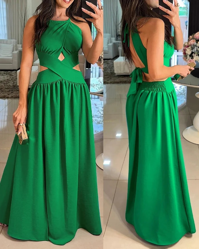 Mulheres Vestido de Noite 2024 Primavera/Verão Mais Recente Inteligente Côr Sólida Vermelho Temperação Um Ombro Festa Apertado Saia Longa