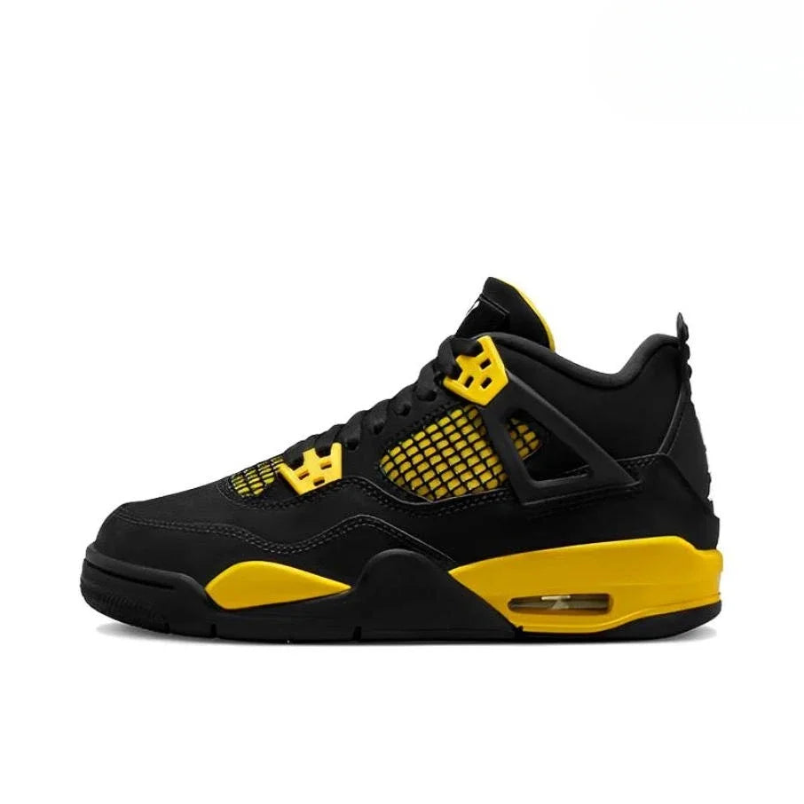 Nike Air Jordan 4 Basketball Shoes Men Shock-absorbent Anti-skid Special Edition Waterproof Mid-top Basketball Shoe Blue
