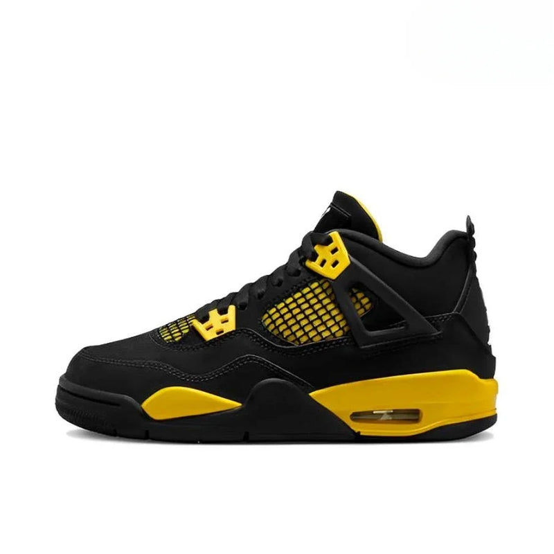 Nike Air Jordan 4 Basketball Shoes Men Shock-absorbent Anti-skid Special Edition Waterproof Mid-top Basketball Shoe Blue