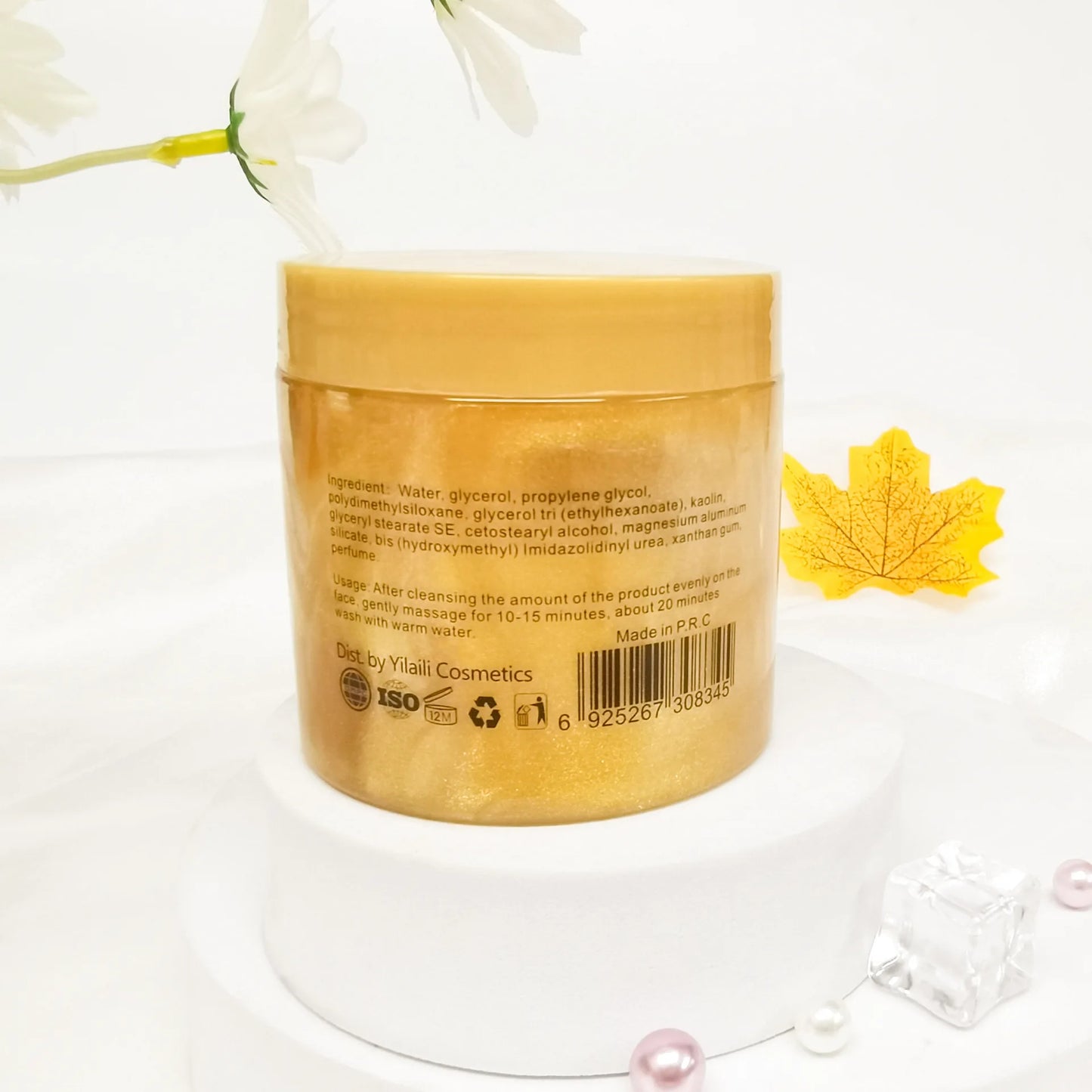 Máscara facial de sono reparadora com colágeno e ouro 24K 250g