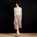 Pulôver feminino outono/inverno 100% puro suéter de caxemira casual suéter de malha gola redonda solto Tops básico versátil Blusa