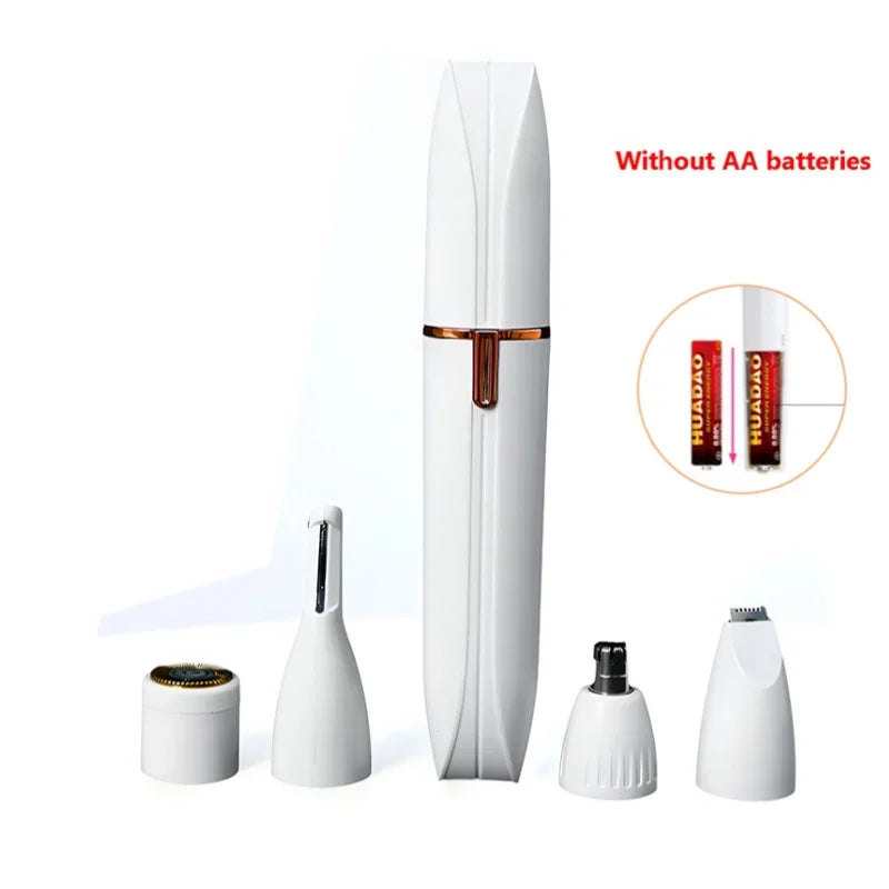 Depilador Elétrico 4 em 1 Lâmina para Remoção de Pêlos Corpo Inteiro Depilador Facial Aparador de Sobrancelhas Nariz Linha do Biquíni Depilador Indolor