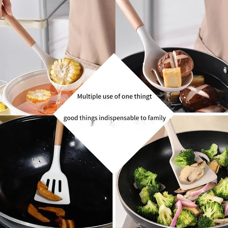 Conjunto de utensílios de cozinha de silicone