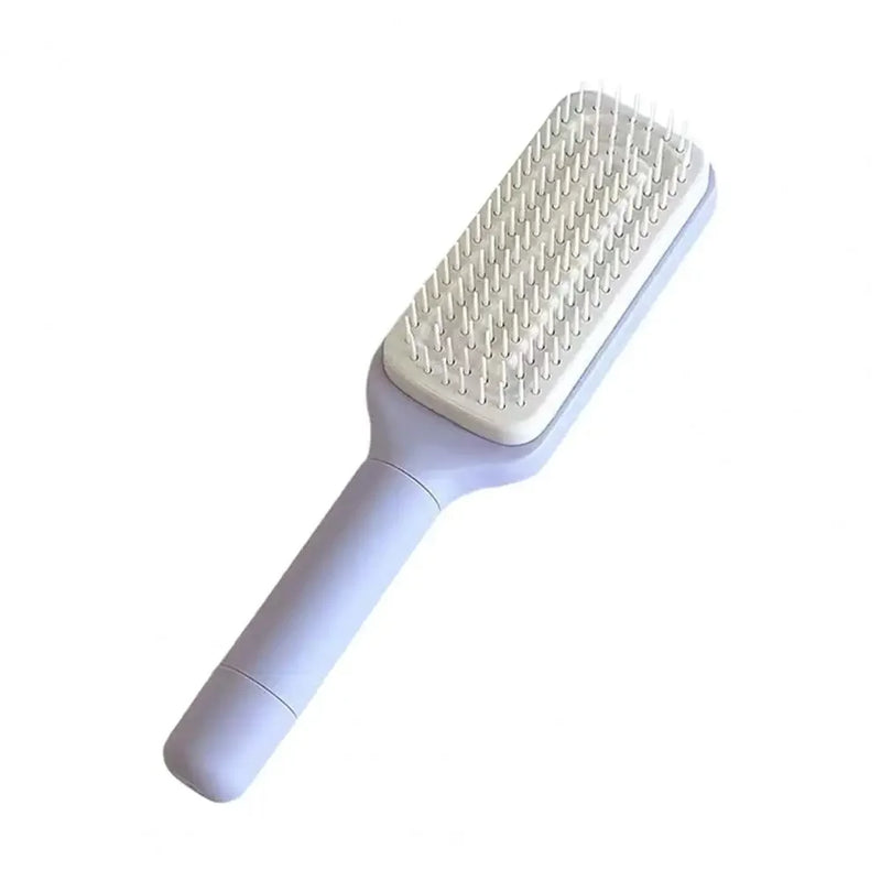Pente Antiestático para Massagem do Couro Cabeludo com Cabo Longo e Retrátil, Ferramenta de Cabeleireiro para Mulheres