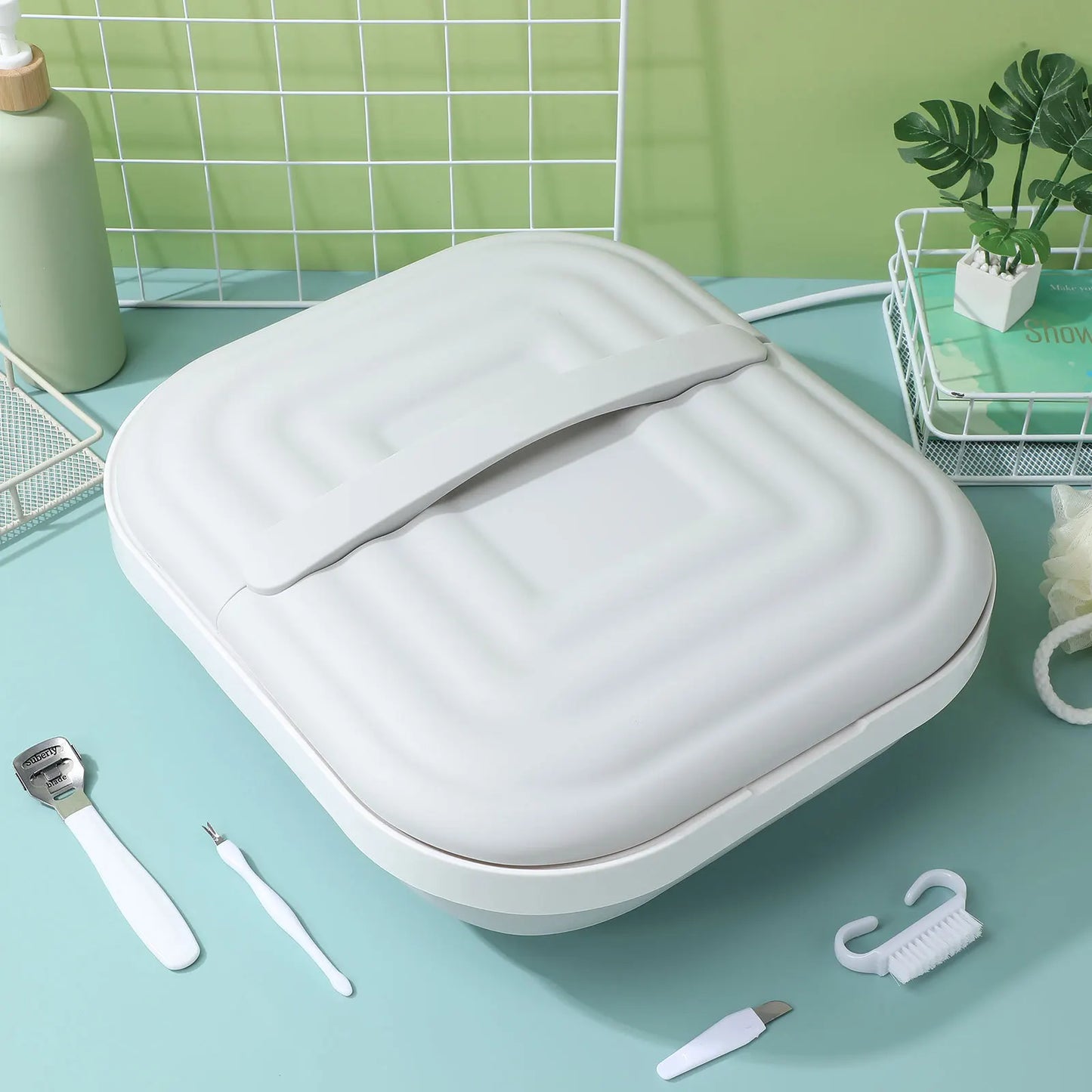 1 Conjunto de Balde Dobrável para Banho de Pés