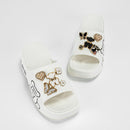 Novo urso preto e branco com sola grossa sandálias e chinelos femininos E19