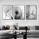 3 PCS Preto e Branco Arte Da Parede Pintura Em Tela Dente De Leão Flor Fotos Cartaz E Impressões Casa Obras De Arte Decorativas Para Cozinha