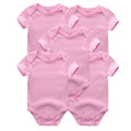 Kiddiezoom 5 Pçs/lote Quatro Estações Moda Dos Desenhos Animados de Manga Curta Do Bebê Menino Menina Bodysuits Macio 100% Algodão Recém-nascido Onesies Roupas