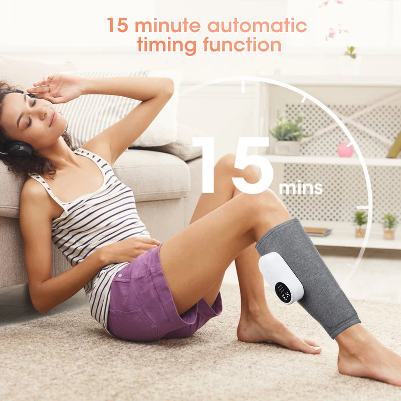 Massageador de Panturrilha Elétrico com Aquecimento, Amassamento e Pressão de Ar - Massageador de Pernas para Circulação Sanguínea, Compressão de Ar para Pernas, Sem Fio