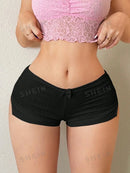 Shorts de Pijama Confortáveis para Mulheres Bonitos com Abertura Lateral Cintura Baixa Calças Elásticas para Pijamas para Pijamas