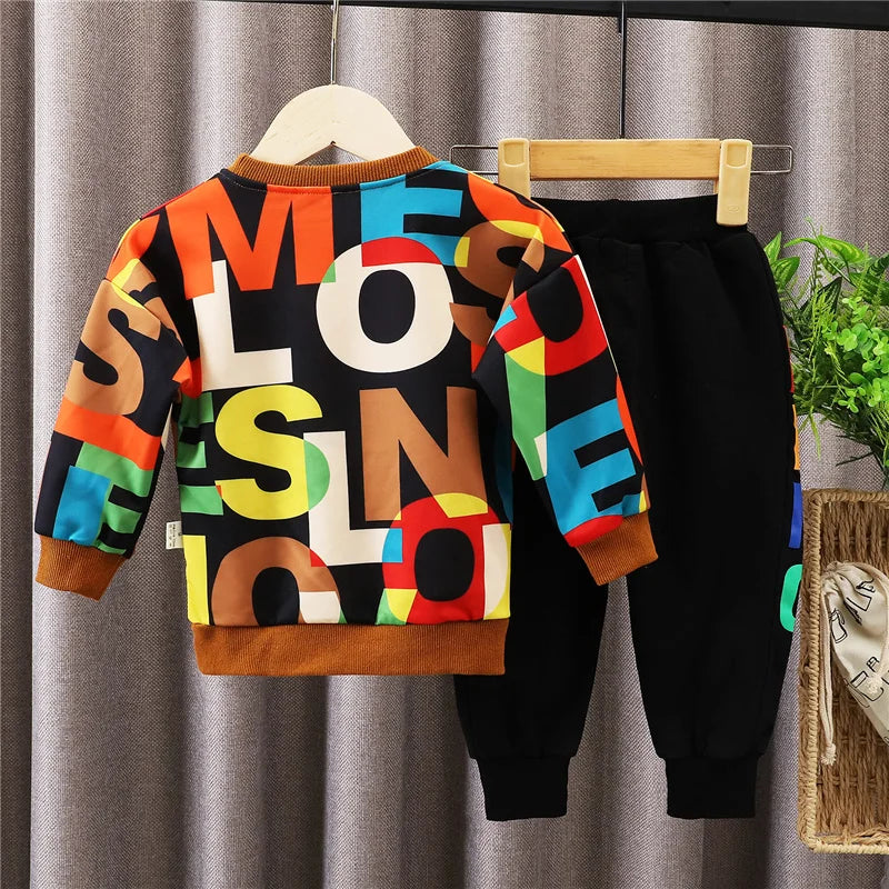 Nova Primavera Outono Bebê Menina Roupas Meninos Roupas Crianças Casual T-Shirt Calças 2 Pçs/jogos Criança Traje Esportivo Crianças Fatos de Treino