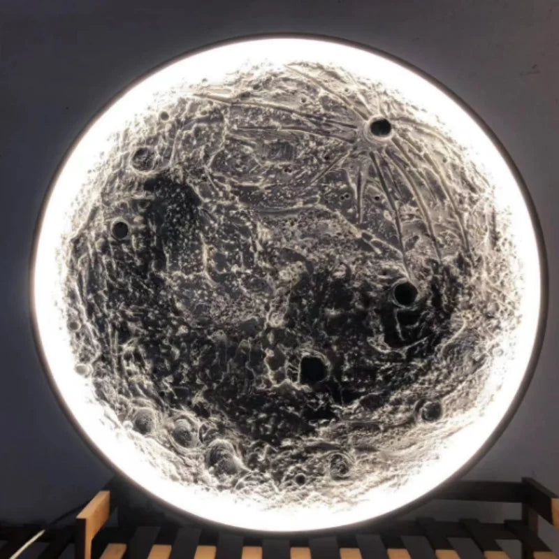 Lâmpada de parede 3D Crater moderna Luxo Redondo Tridimensional Alívio Lua Design Embelezado Decoração de Casa 3 Cor Lâmpada Mural