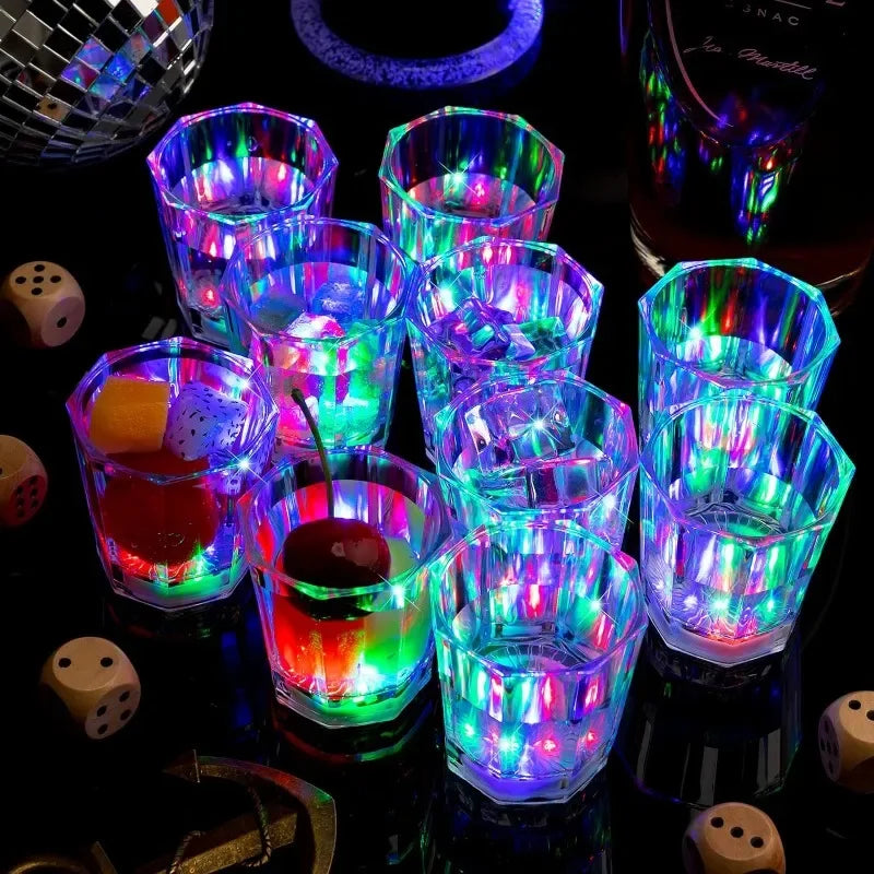 Copos de Shot com Luz LED Flash Copos de Beber Brilham no para Festa Brilham no Escuro Copo de Cola Copo de Cerveja Espumante