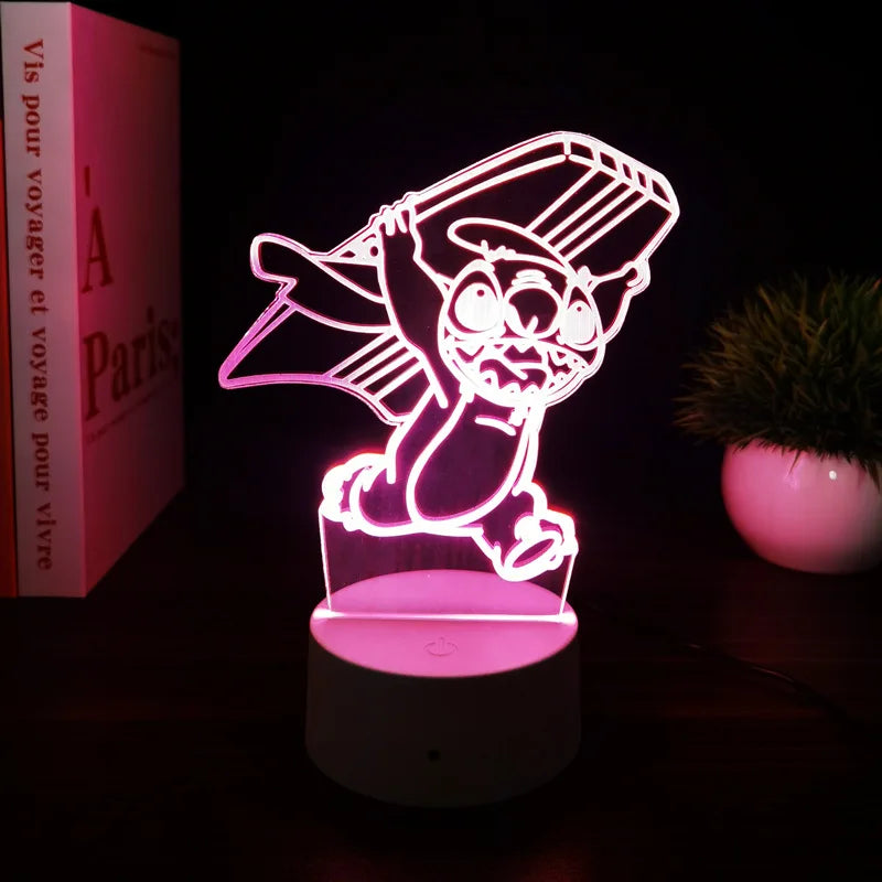 Luz noturna de ponto de ilusão 3D com controle remoto e lâmpada de decoração de quarto de toque inteligente Aniversário Dia dos Namorados Presentes de Natal