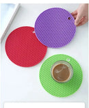Tapete de silicone redondo resistente ao calor Copos de bebida Porta-copos Isolamento Suporte de panela antiderrapante Engrossar mesa Placemat Acessórios de cozinha