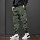 Spring Autumn New Style Elastic Waist Casual Pants for Men Stretch Straight Drawstring Harem Jogging Sports Long Pants Male