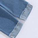 Conjuntos de roupas de verão para meninas Moda Kid Crianças Rosa Sem Mangas Camisola de Penas + Calças Jeans com Bolsos