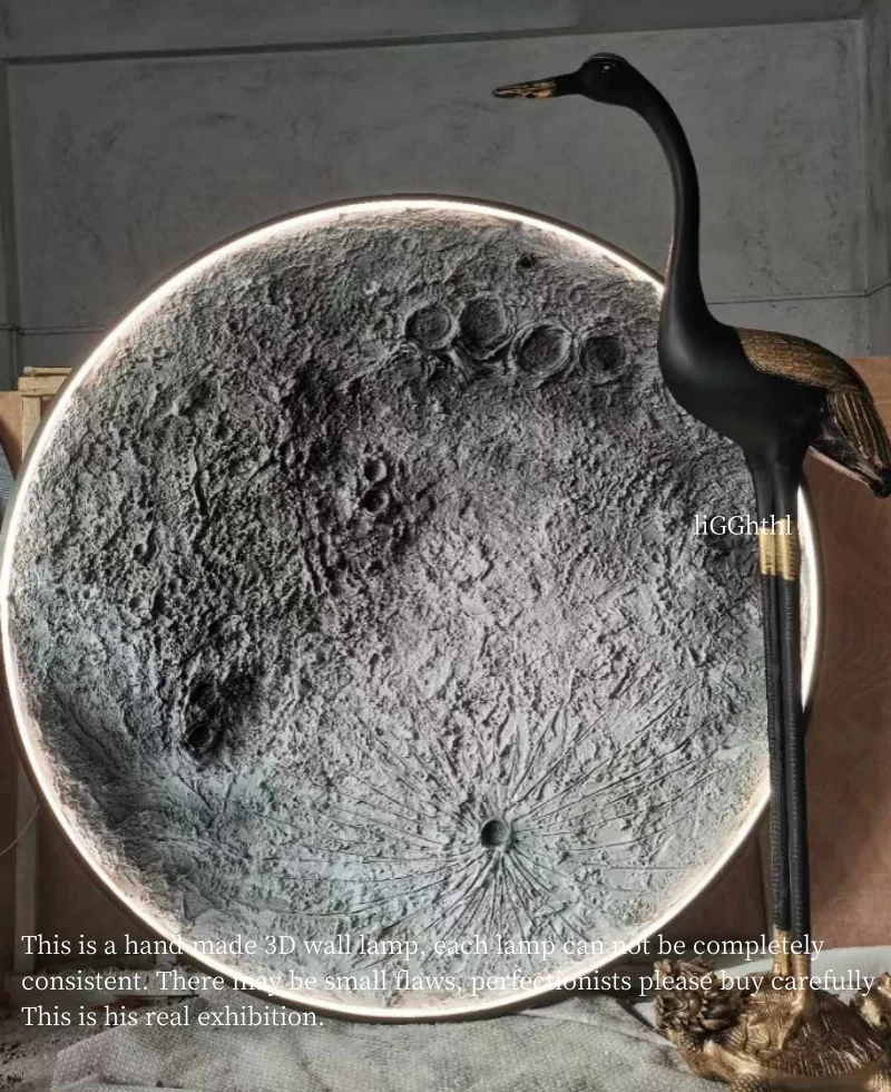 Lâmpada de parede 3D Crater moderna Luxo Redondo Tridimensional Alívio Lua Design Embelezado Decoração de Casa 3 Cor Lâmpada Mural