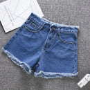 2023 Verão Mulher High Haist Jeans Shorts Moda Ásperas Denim Calças Curtas Colegial Calças Casuais Azul Preto Branco Jeans
