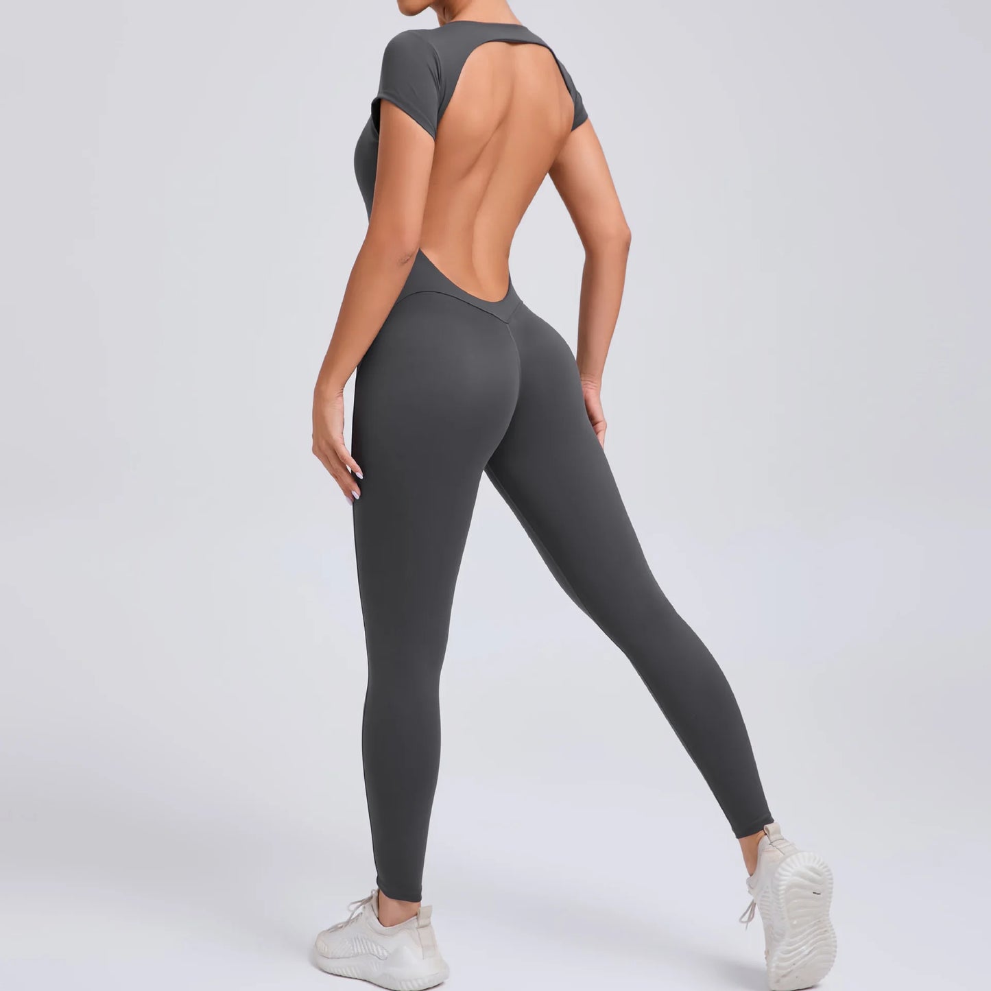 Sexy Mangas Compridas Terno Feminino Macacão Secagem Rápida Roupas de Ioga Treino Bodysuits Backless Esportes Macacão Mulheres Ginásio