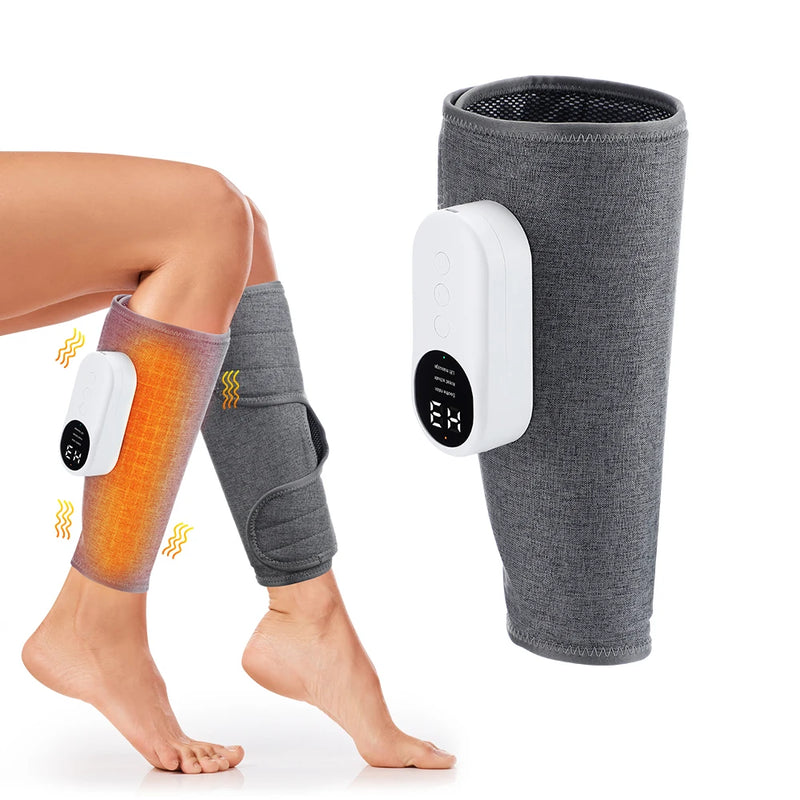 Massageador de Panturrilha Elétrico com Aquecimento, Amassamento e Pressão de Ar - Massageador de Pernas para Circulação Sanguínea, Compressão de Ar para Pernas, Sem Fio