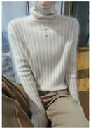 Pilha pescoço camisola mulheres 2025 outono einverno novo 100% puro vison cashmere camisola moda feminina malha pulôver de manga comprida