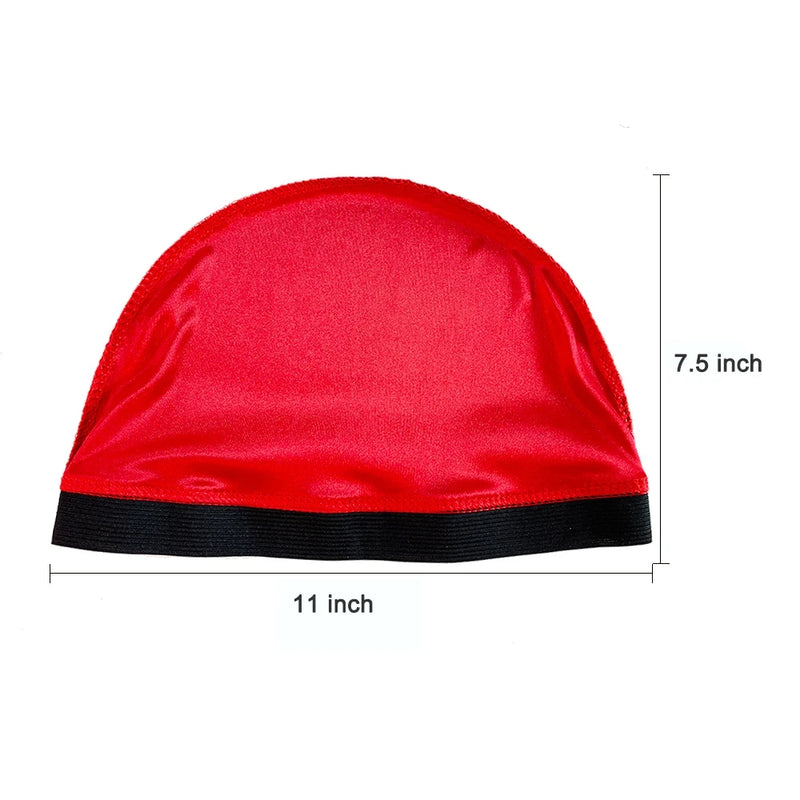 Novo Boné de Cúpula de Seda Unissex Para Homens Elástico Bandanas Durag de Seda Tampa de Peruca Inferior Spandex Boné de Resfriamento Boné de Gorro Baseado em Seda