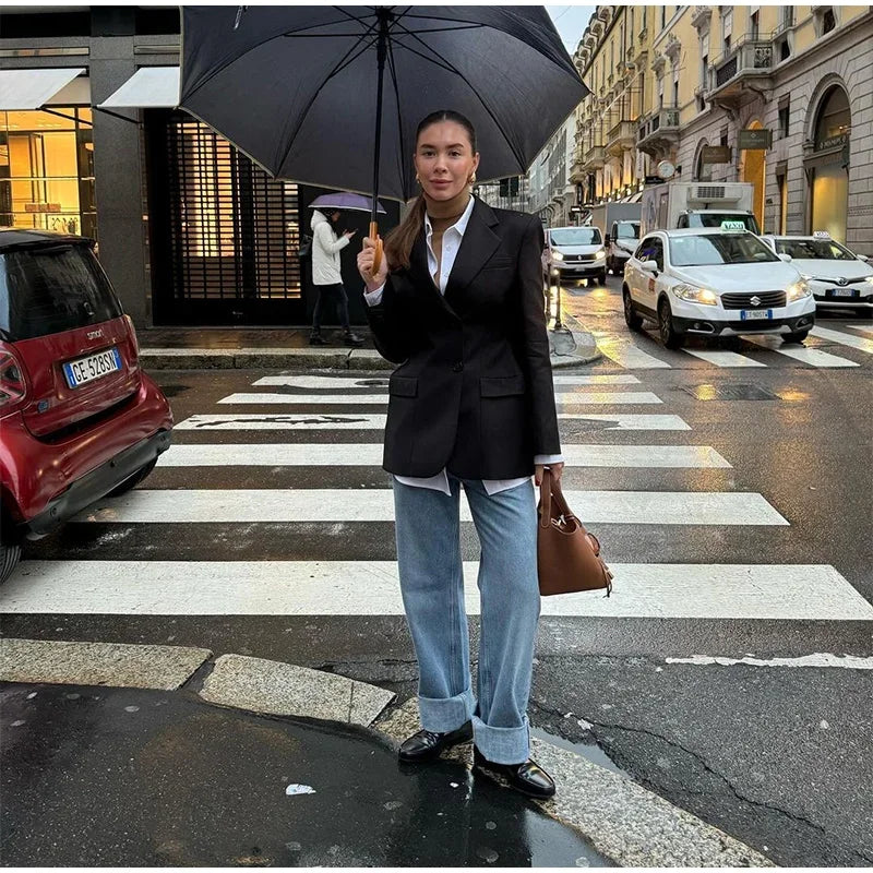 Bornladies Outono Inverno Cintura Fina Chic Blazer Casacos Senhoras Escritório Senhoras Trespassado Moda Ternos Jaqueta Roupas Femininas