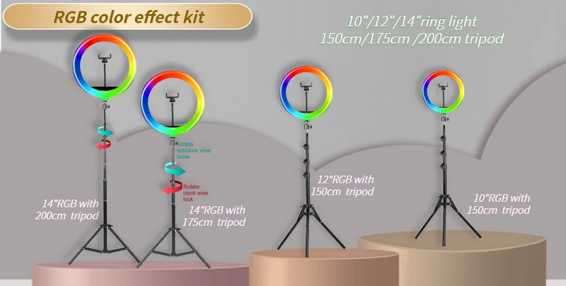 Luz de Anel LED 14 polegadas para Fotografia - Tripé com Luz de Anel para Transmissão ao Vivo