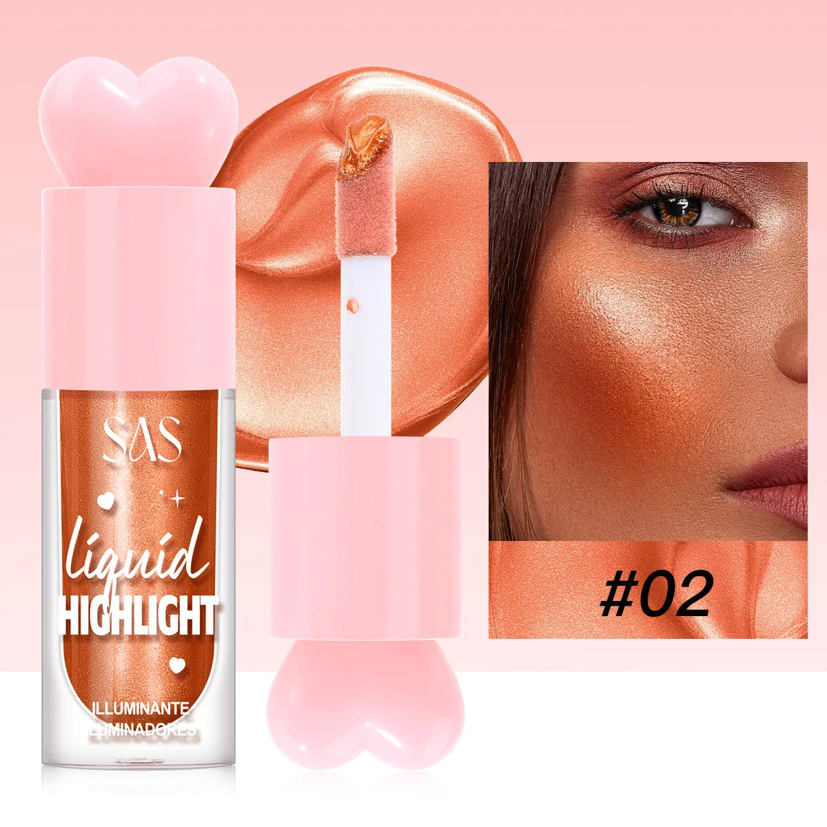 Iluminador Líquido para Contorno Facial Maquiagem Brilho