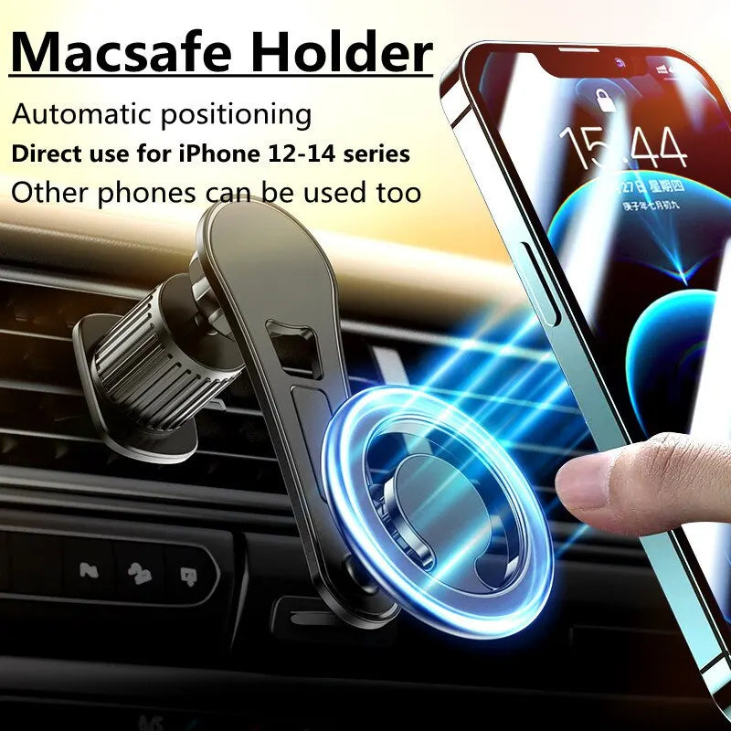 Suporte Magnético para Celular no Carro com Montagem para GPS - Suporte para iPhone 15 14 13 e Samsung Xiaomi Compatível com MagSafe