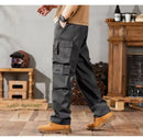 2024 Novas Calças Cargo Masculinas Soltas de Perna Reta Multi-Bolso Calças de Trabalho Vintage Calças Casuais Versáteis Modernas Primavera Outono