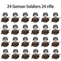 40 pcs/lote ww2 personagens militares wwii soldados do exército blocos de construção montagem de tijolos do exército nacional armas brinquedos para crianças