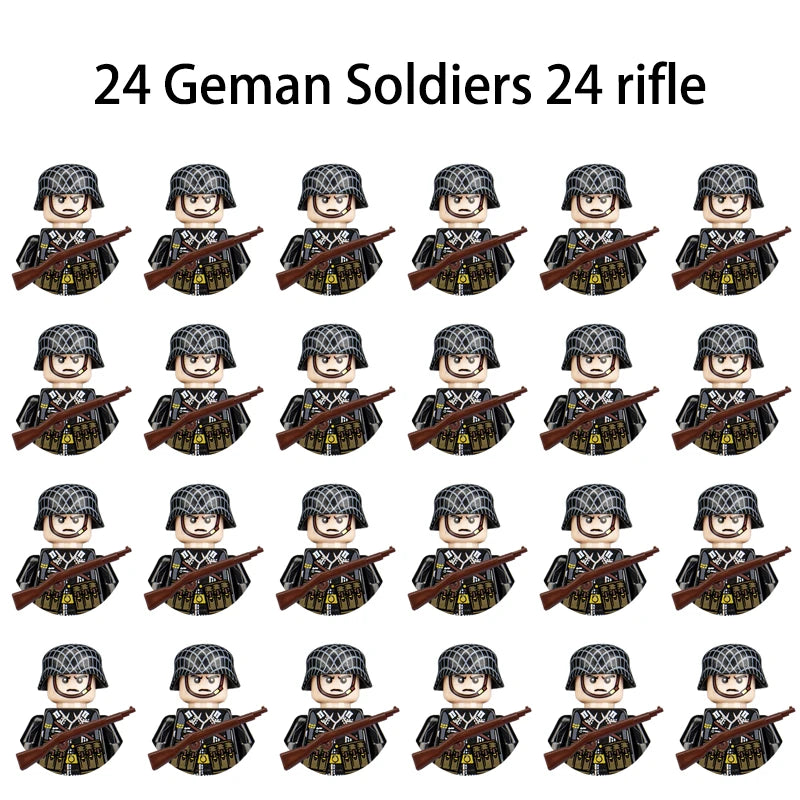 40 pcs/lote ww2 personagens militares wwii soldados do exército blocos de construção montagem de tijolos do exército nacional armas brinquedos para crianças