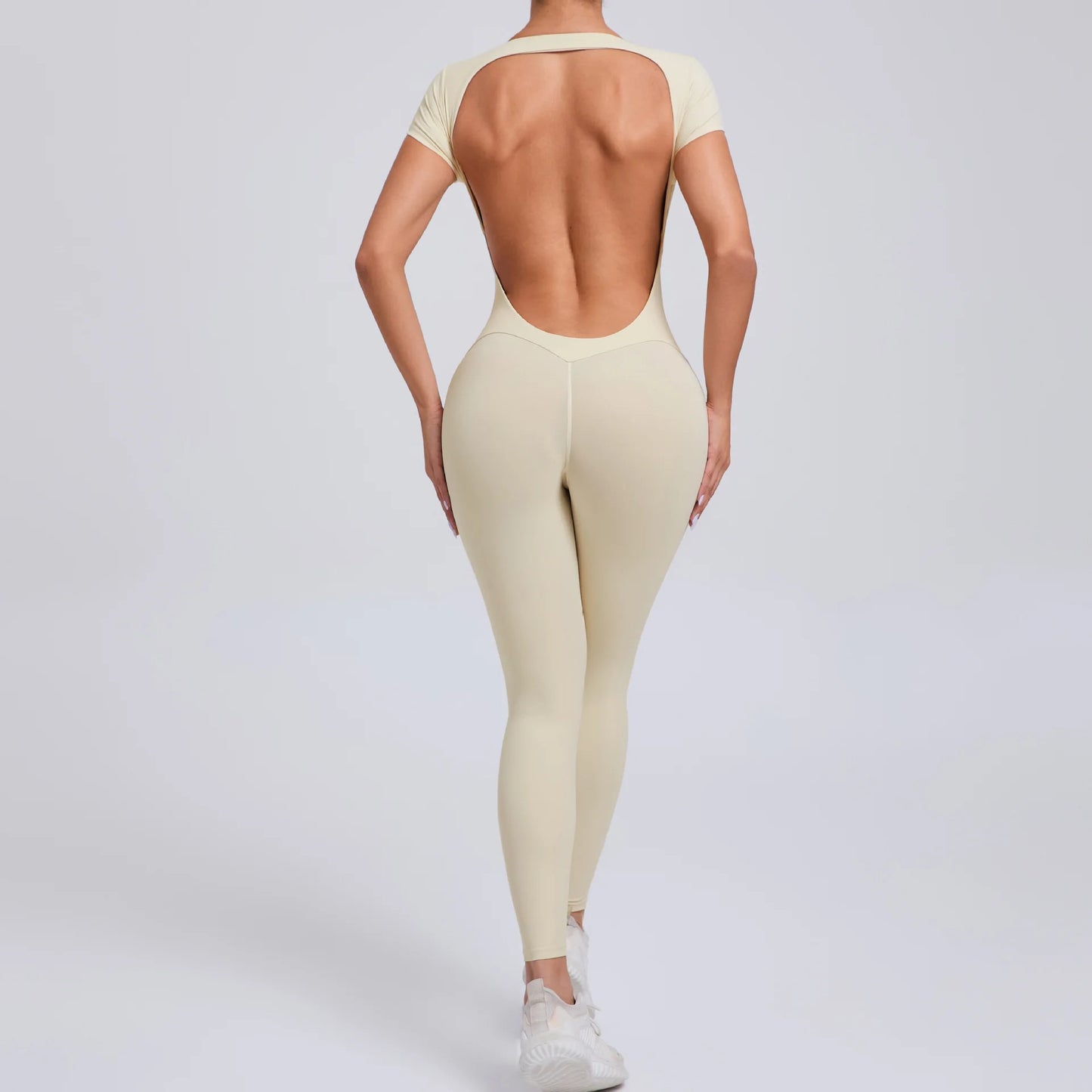 Sexy Mangas Compridas Terno Feminino Macacão Secagem Rápida Roupas de Ioga Treino Bodysuits Backless Esportes Macacão Mulheres Ginásio
