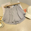 Rosa Malha Casual Trunks Mulheres Cintura Alta Perna Larga Emagrecimento Branco Cintura Elástica Corrida Fitness Leggings