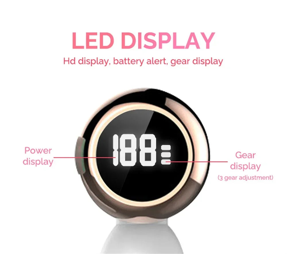 Dispositivo de Limpeza Facial Elétrico LED 6 em 1, Escova de Lavagem Facial, Escova de Limpeza Facial, Mini Hifu, Cuidados com a Pele, Carregador USB