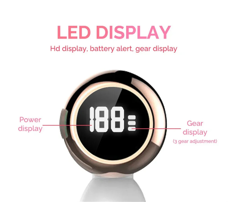 Dispositivo de Limpeza Facial Elétrico LED 6 em 1, Escova de Lavagem Facial, Escova de Limpeza Facial, Mini Hifu, Cuidados com a Pele, Carregador USB