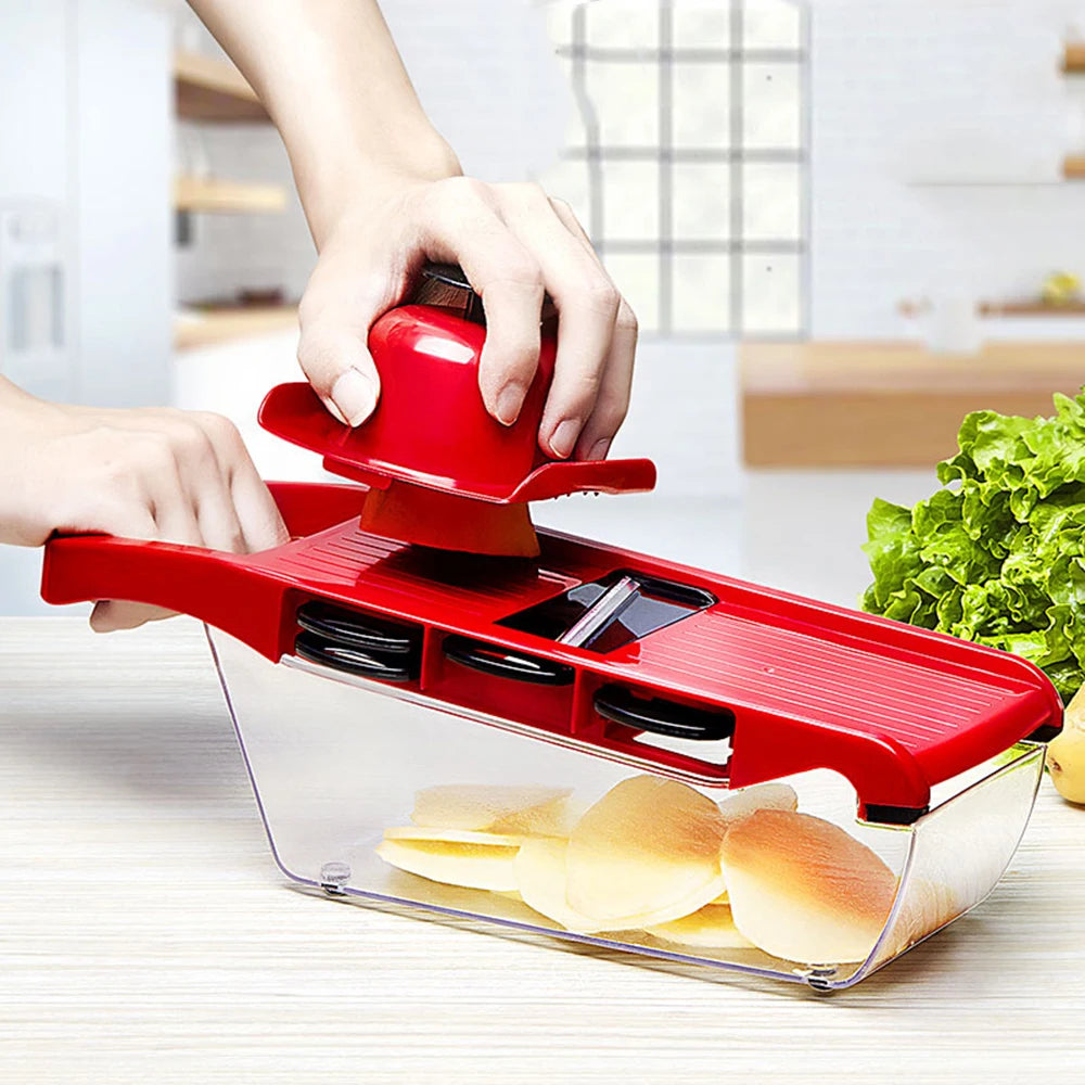Cortador de vegetais com lâmina de aço Fatiador de batata Cenoura Ralador de queijo Fatiador de vegetais Acessórios de cozinha