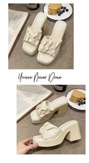 Verão de salto alto casual feminino boca de peixe sapatos sapatos femininos à venda 2024 moda nova dedo do pé quadrado anti-rugas chinelos femininos