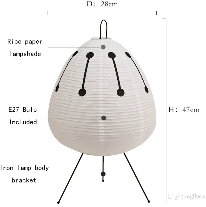 Design japonês Akari Wabi-sabi Yong Candeeiro de Mesa Impresso Lâmpada de Papel de Arroz Quarto Decoração de Mesa