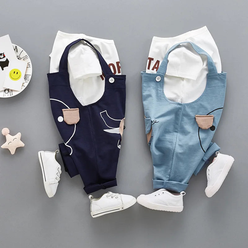 Roupas de Verão para Bebês e Meninos de Manga Curta Algodão Macio & Macacões Para Crianças Roupas Casuais para Meninos Roupas Diárias 0-3Y Roupas